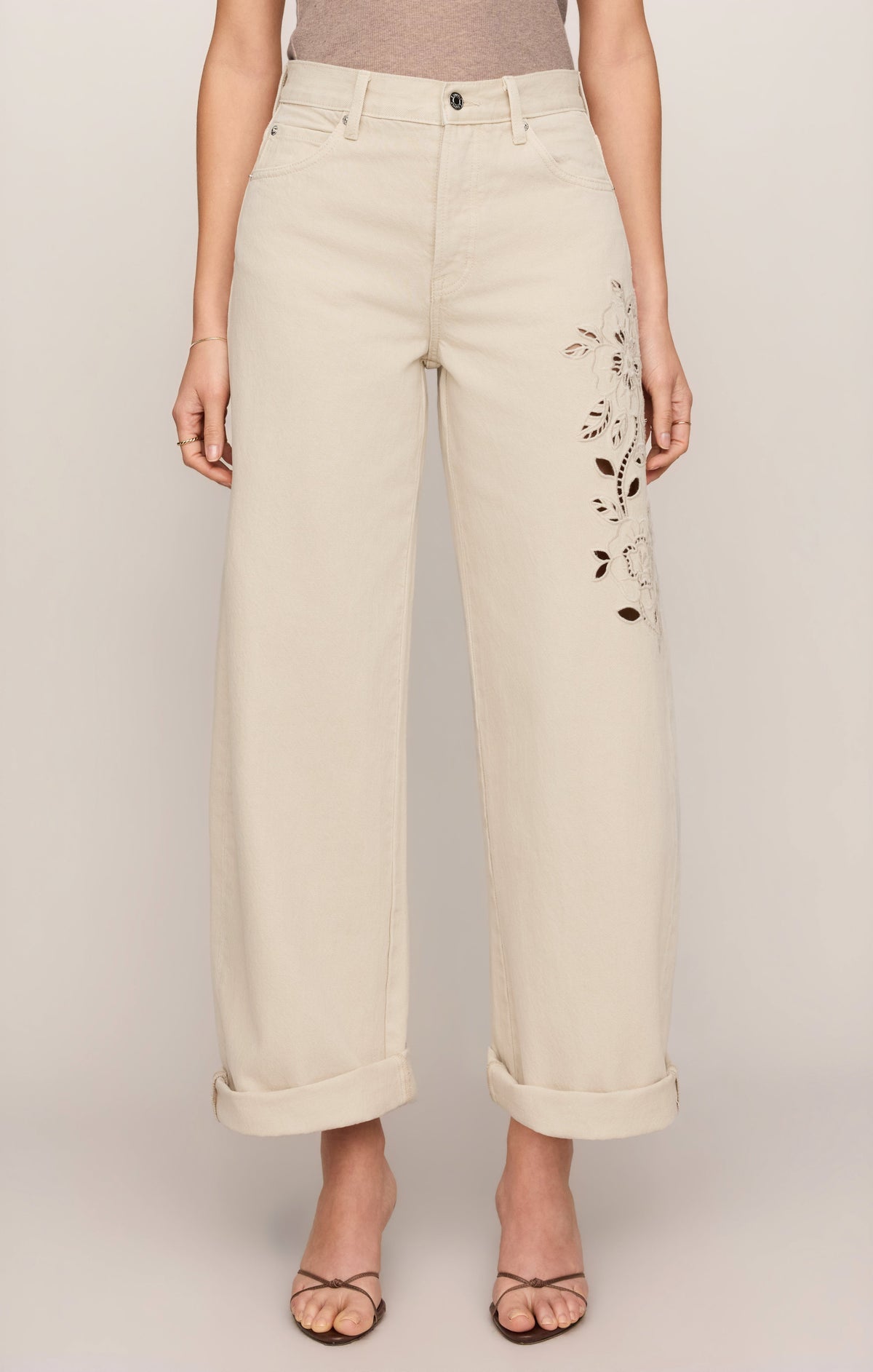 The Show Off High-Rise Bowed Denim