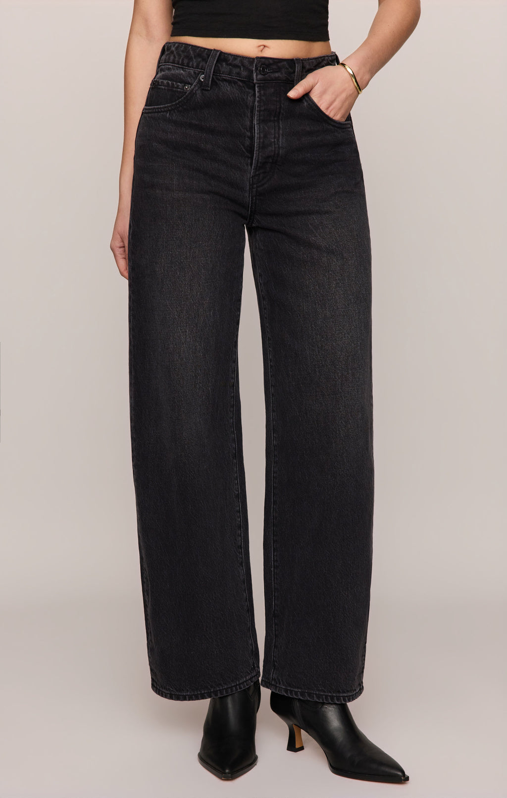 The Show Off High-Rise Bowed Denim