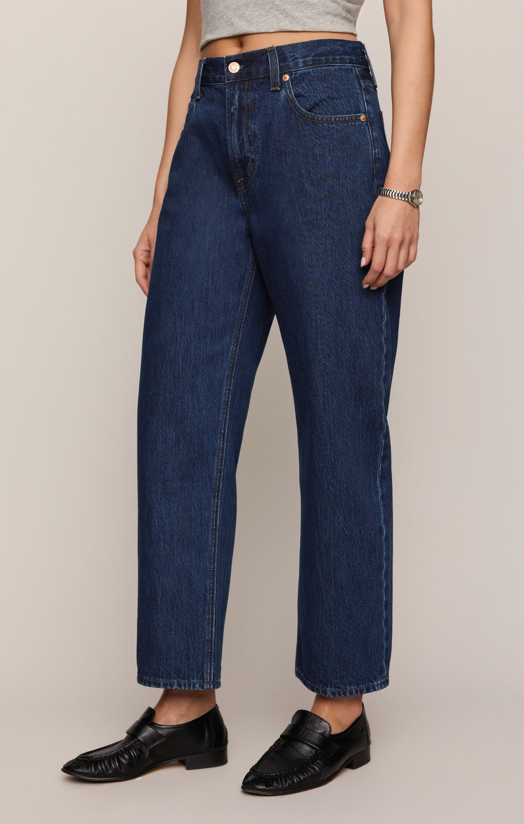The Off Duty Mid-Rise Bowed Ankle Denim