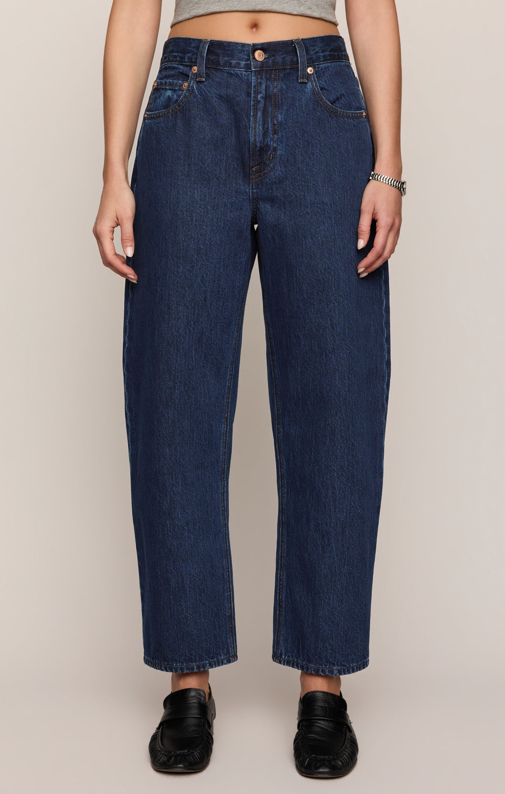 The Off Duty Mid-Rise Bowed Ankle Denim