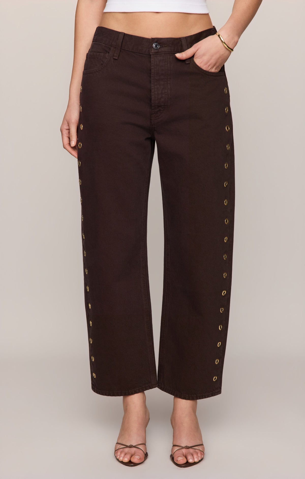 The Off Duty Mid-Rise Bowed Ankle Denim