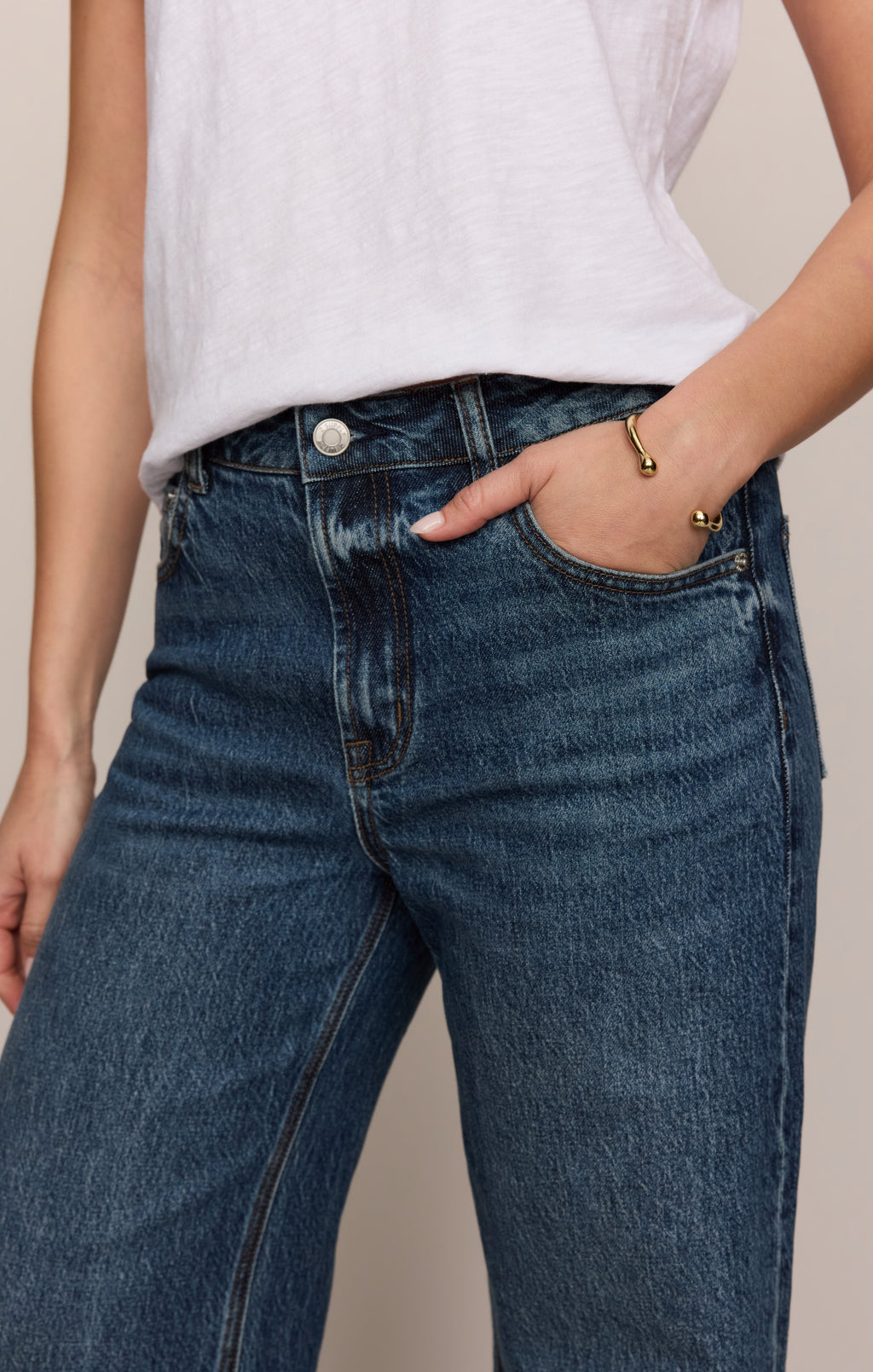 The Stunner Mid-Rise Wide Denim