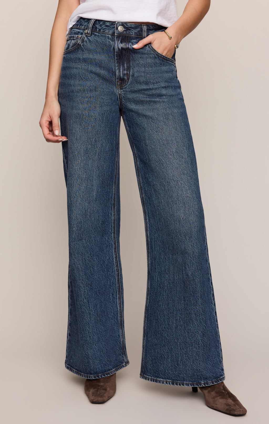 The Stunner Mid-Rise Wide Denim