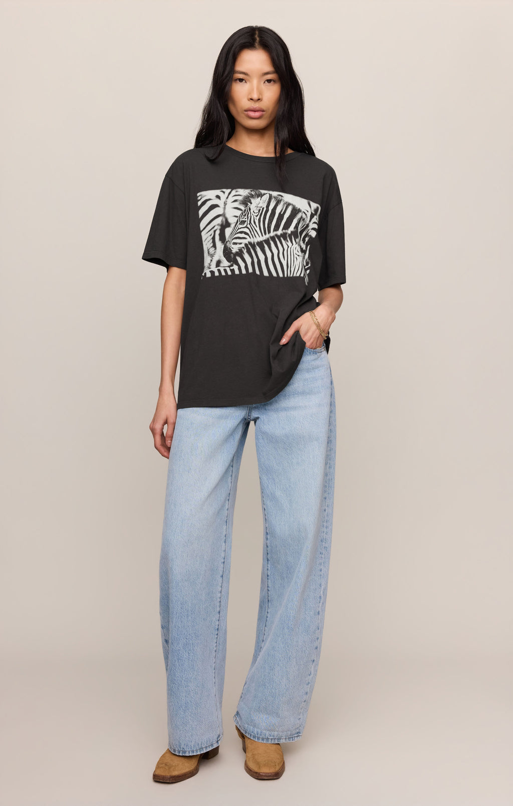 Zebra Graphic Boyfriend Tee