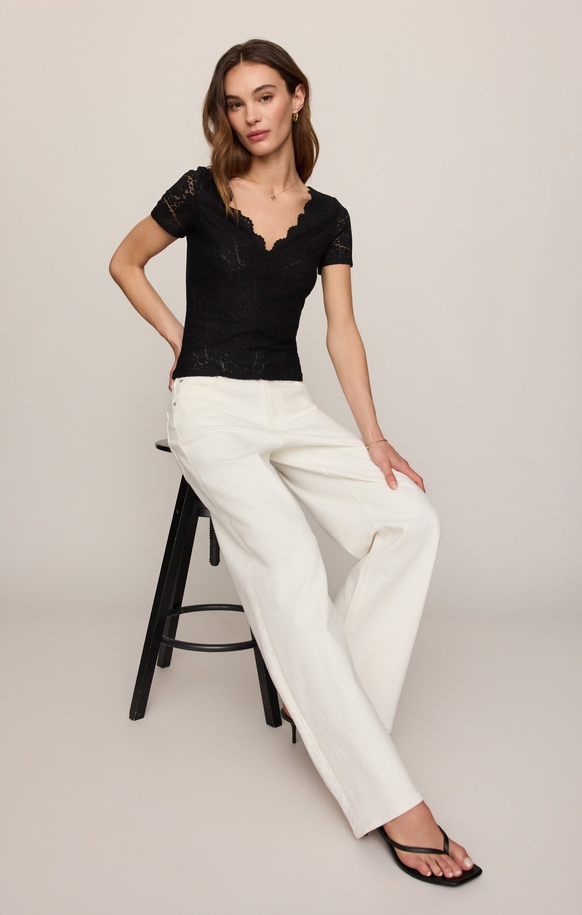 Audrey Lace Short Sleeve Top