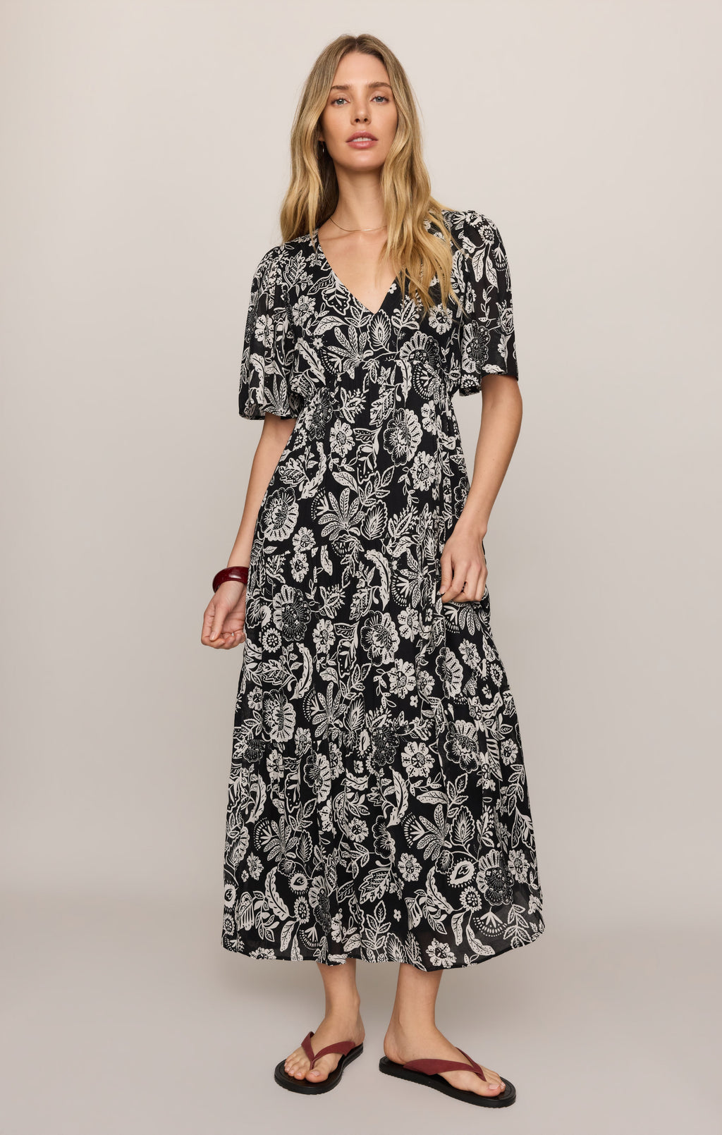 Lacey Floral Midi Dress