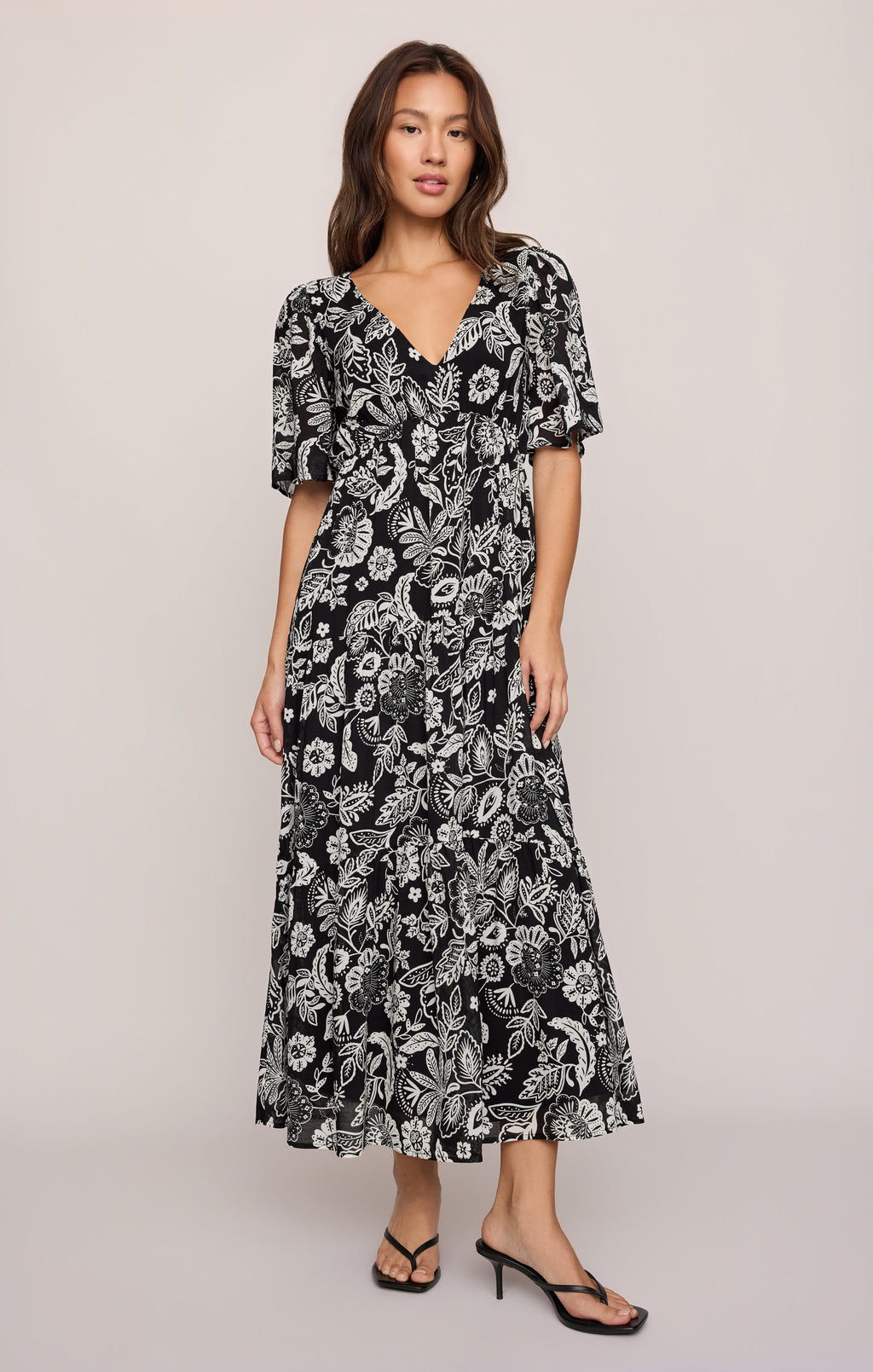 Lacey Floral Midi Dress