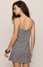 Rita Gingham Linen Mini Dress