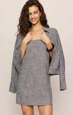 Rita Gingham Linen Mini Dress
