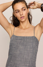 Rita Gingham Linen Mini Dress