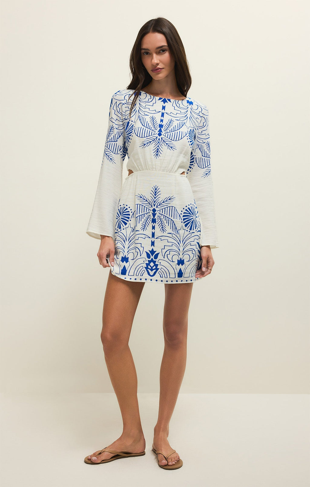 Tahina Airy Palm Mini Dress