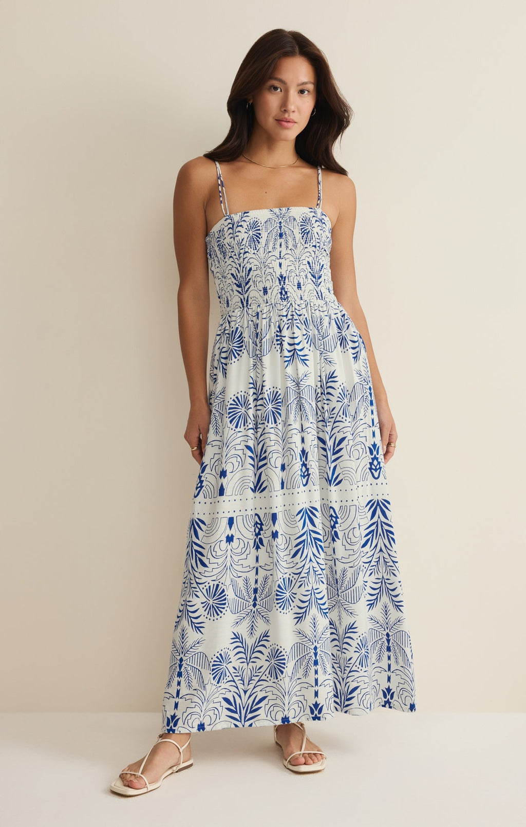 Nadine Airy Palm Maxi Dress