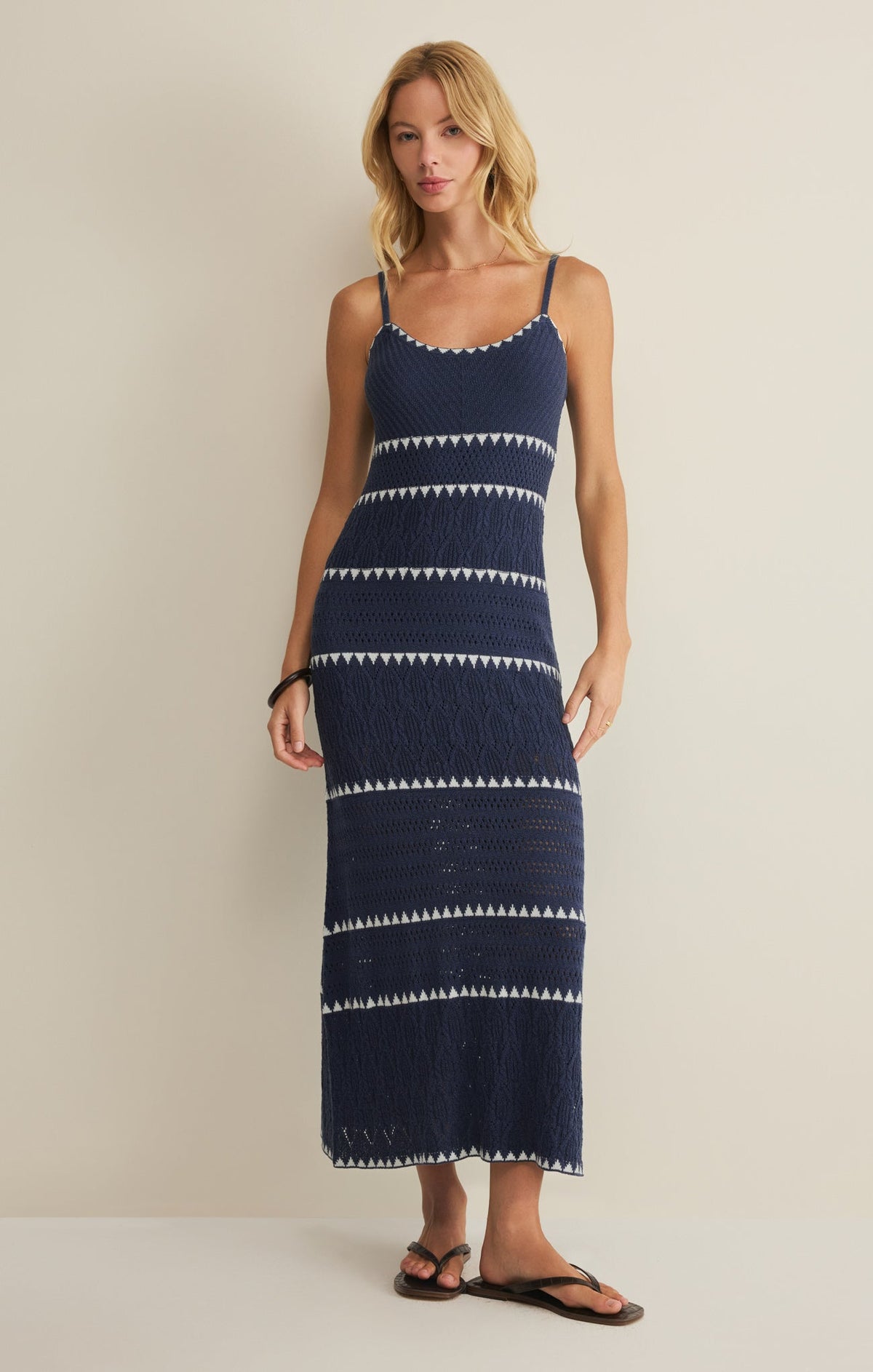 Catamaran Striped Midi Dress