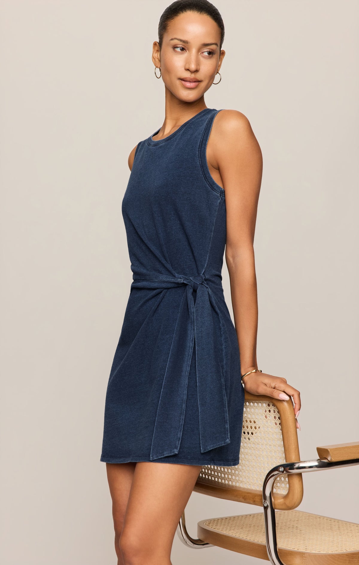 Mattie Jersey Denim Mini Dress