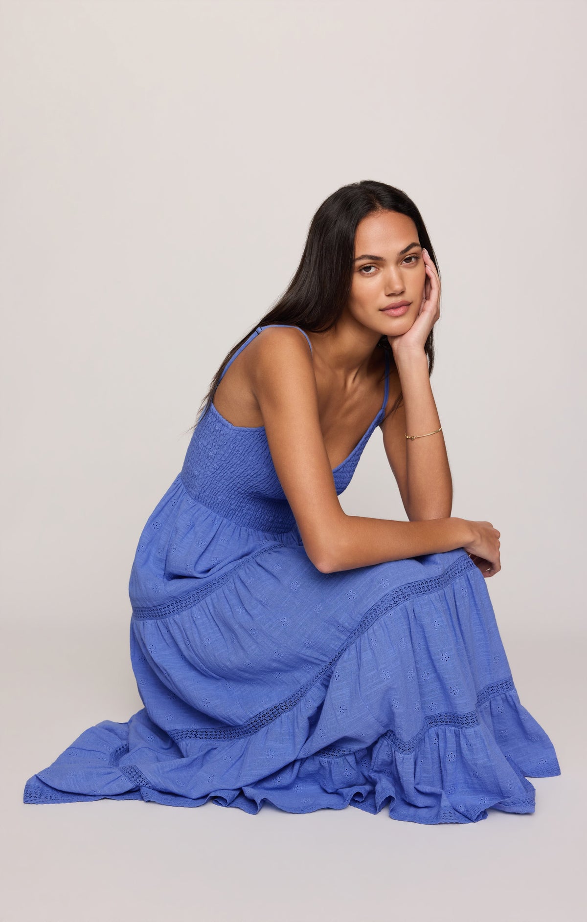 Behati Eyelet Midi Dress