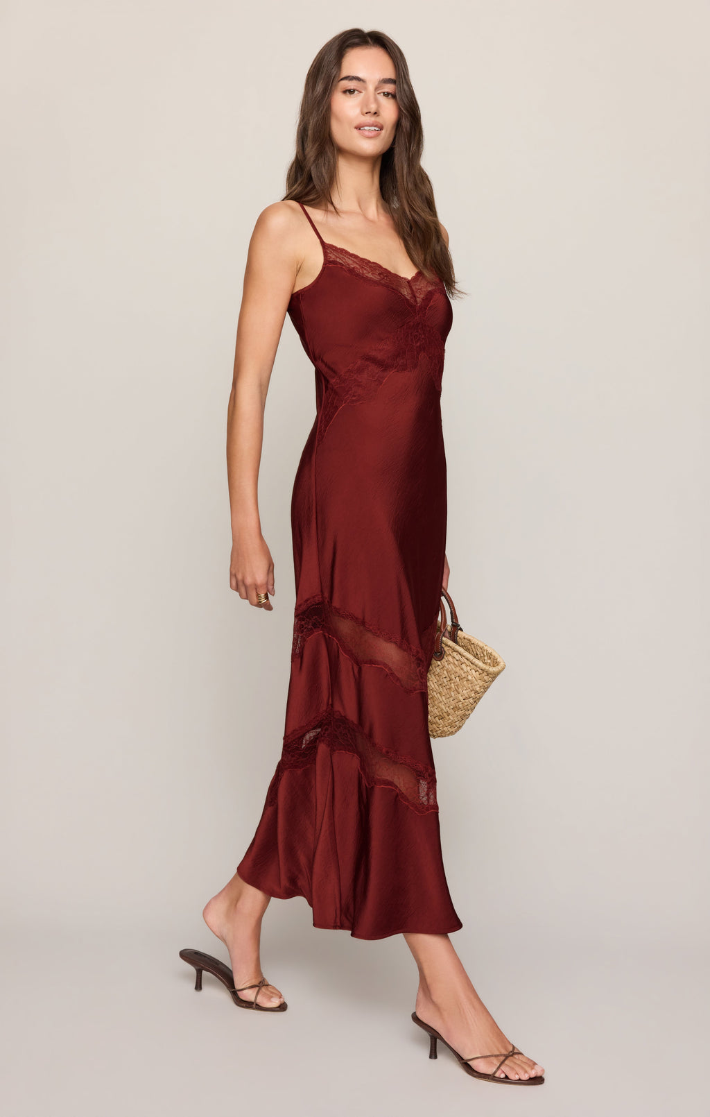 Bruna Lace Inset Midi Dress