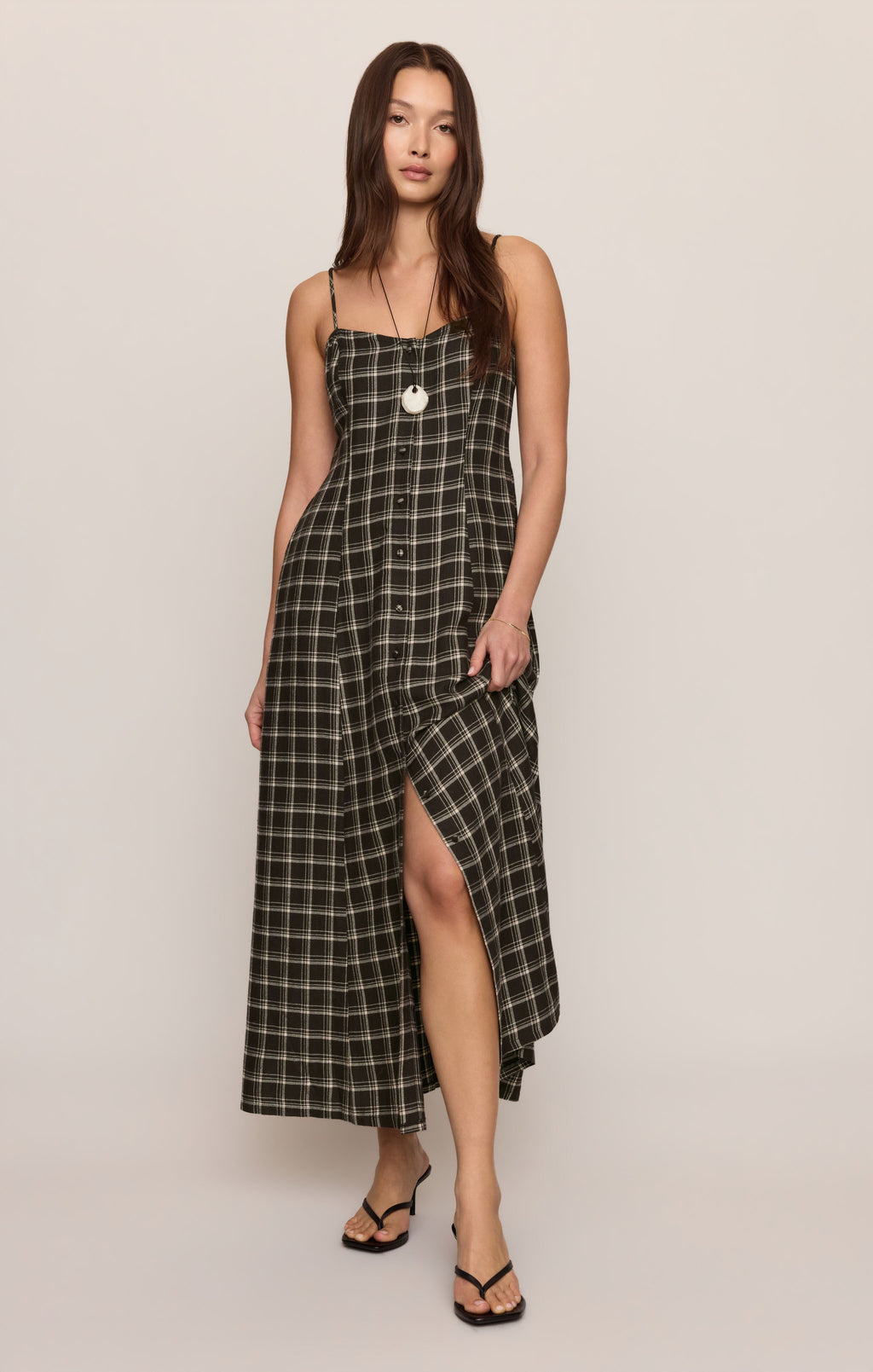 Angel Eyes Plaid Maxi Dress