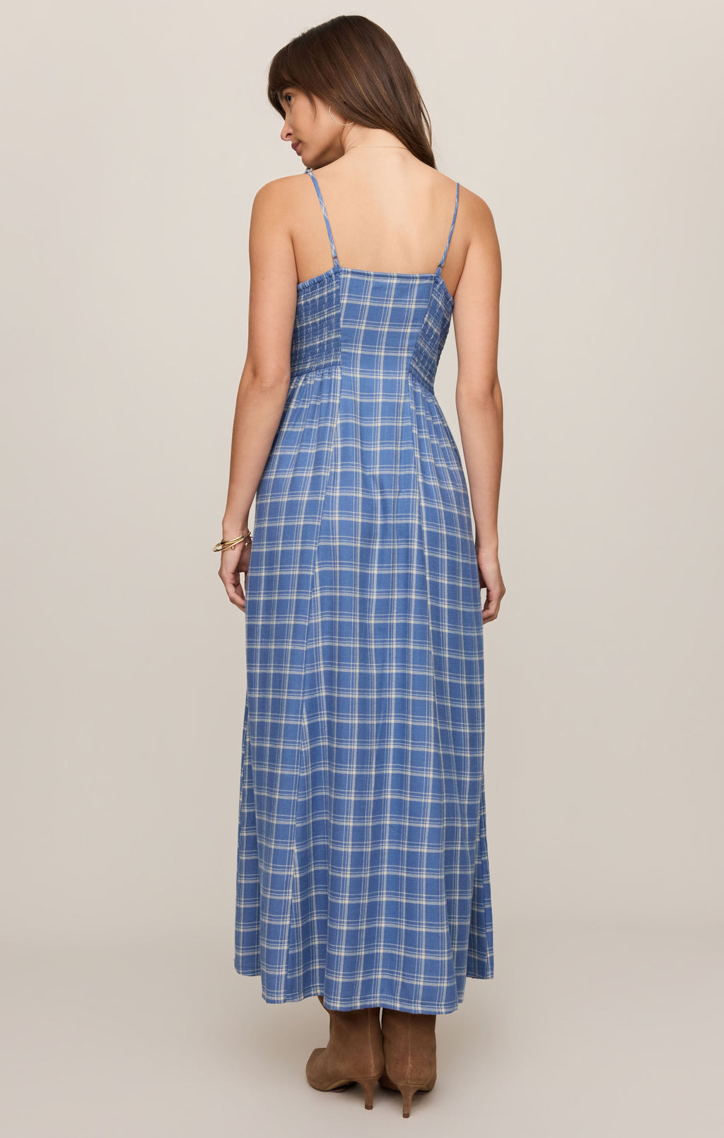 Angel Eyes Plaid Maxi Dress