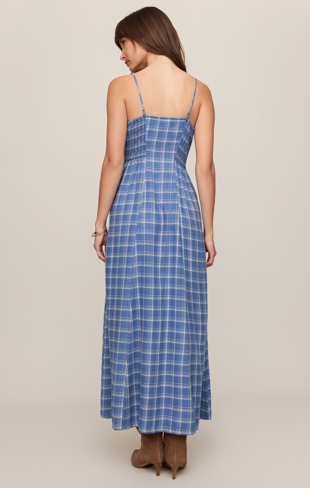 Angel Eyes Plaid Maxi Dress
