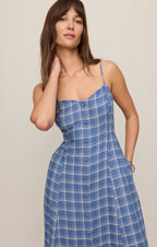 Angel Eyes Plaid Maxi Dress