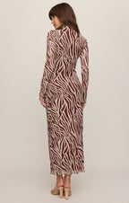 Sevilla Zebra Mesh Midi Dress