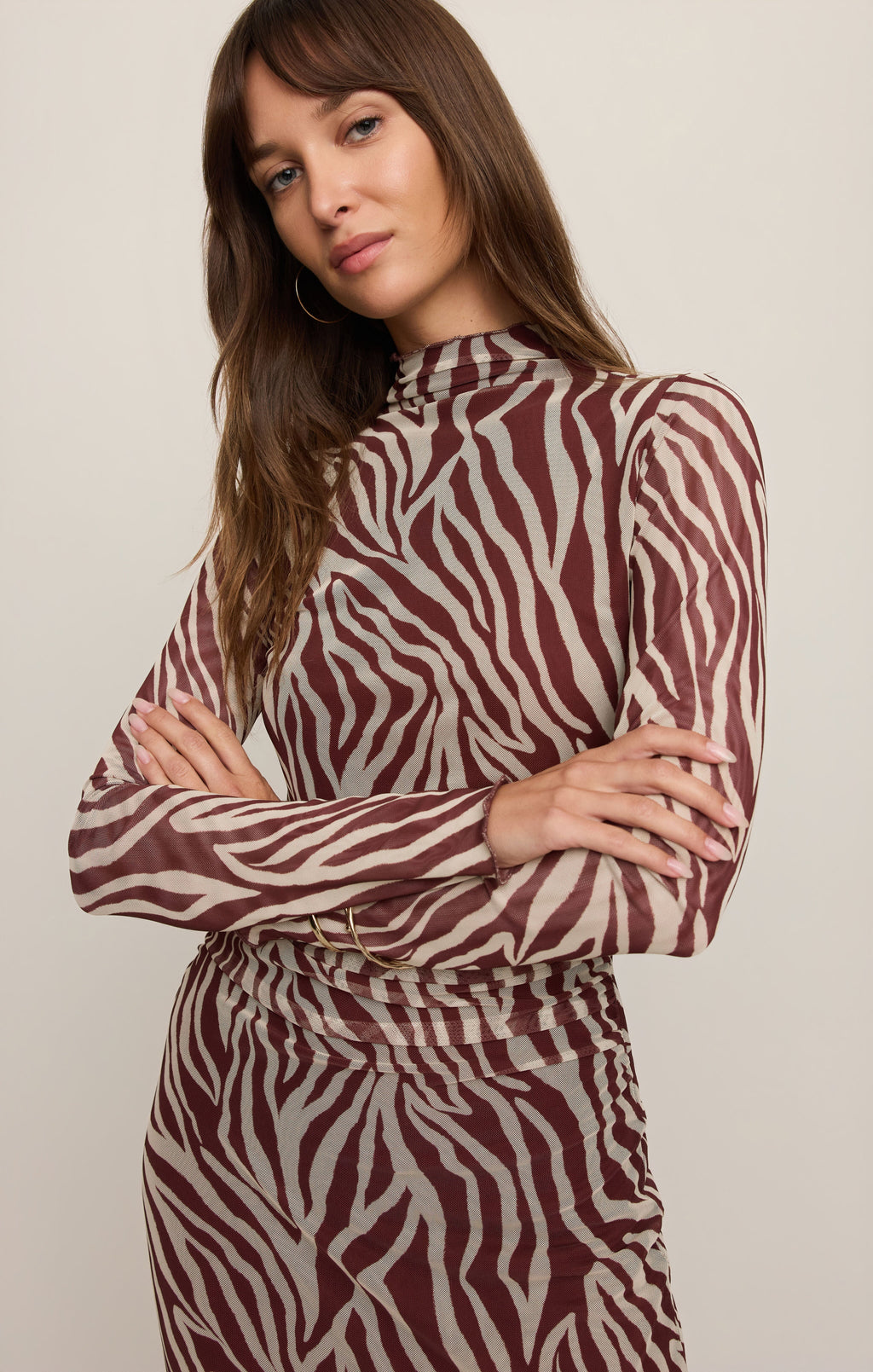 Sevilla Zebra Mesh Midi Dress