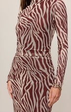 Sevilla Zebra Mesh Midi Dress