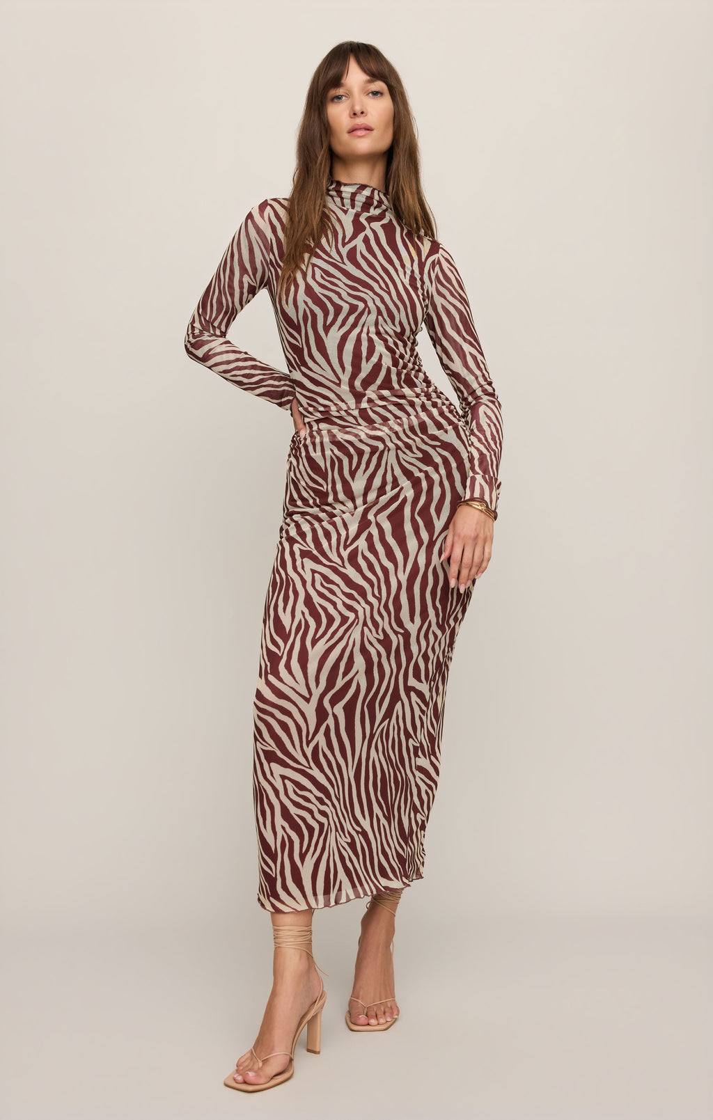 Sevilla Zebra Mesh Midi Dress