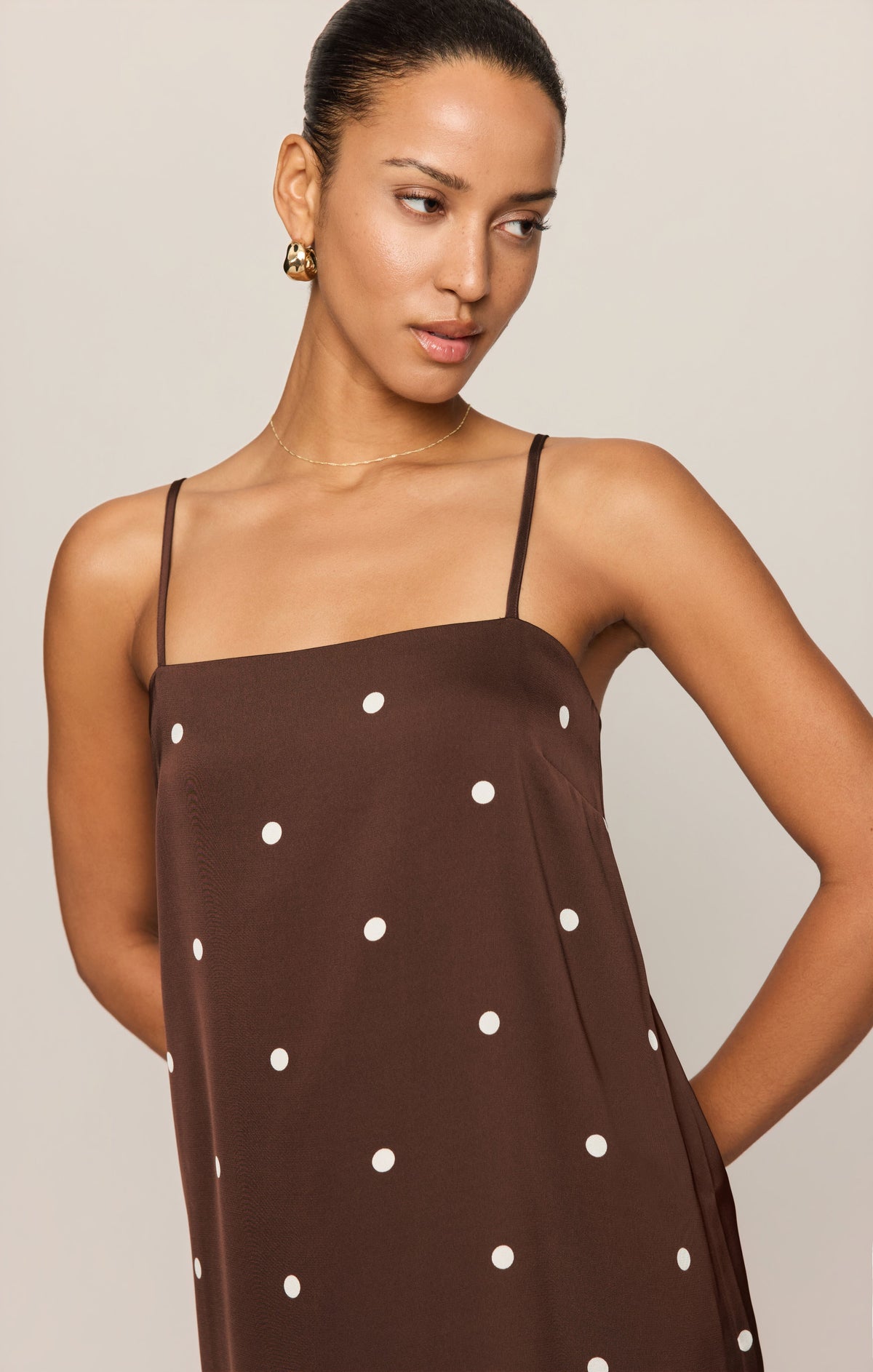 Maude Satin Dot Mini Dress