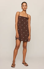 Maude Satin Dot Mini Dress