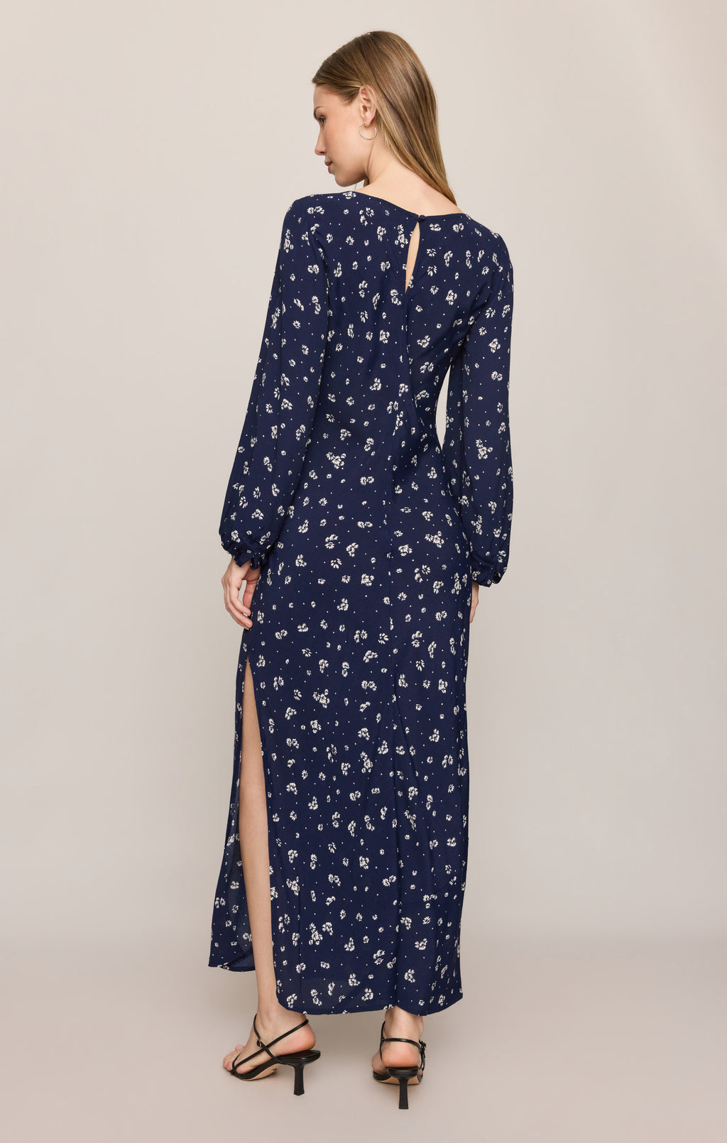 Midnight Tansy Floral Midi Dress