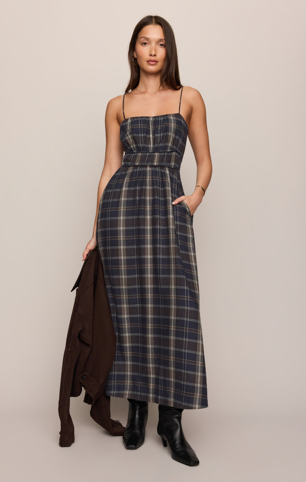 Evermore Plaid Flannel Midi Dress