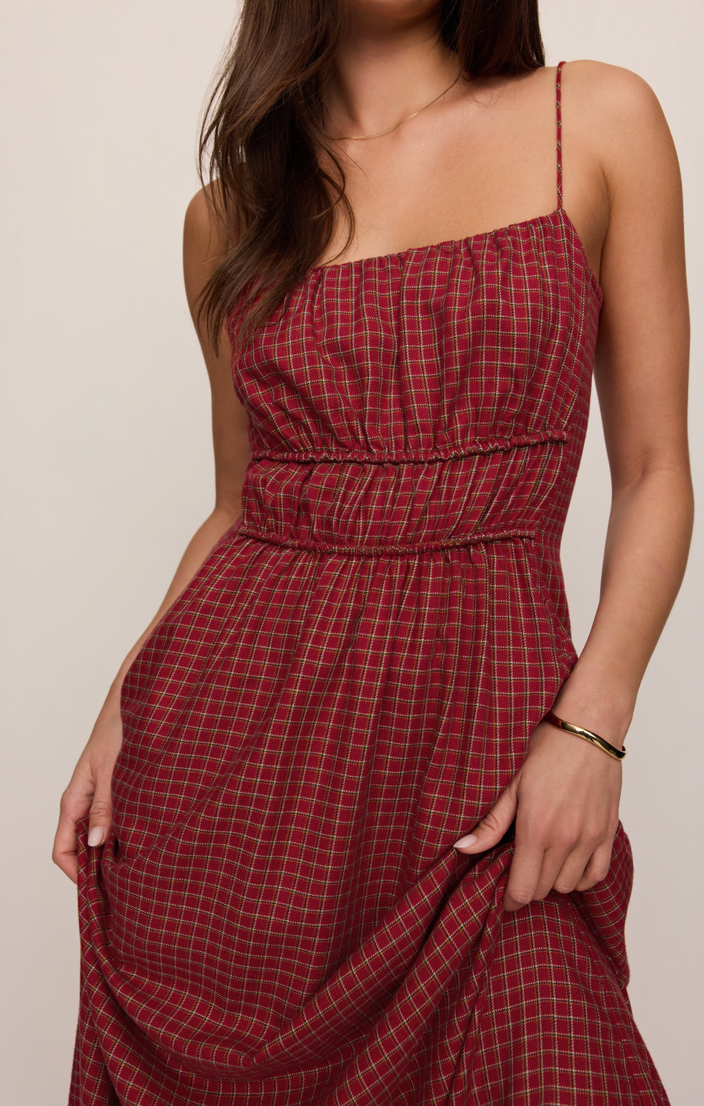 Evermore Plaid Flannel Midi Dress