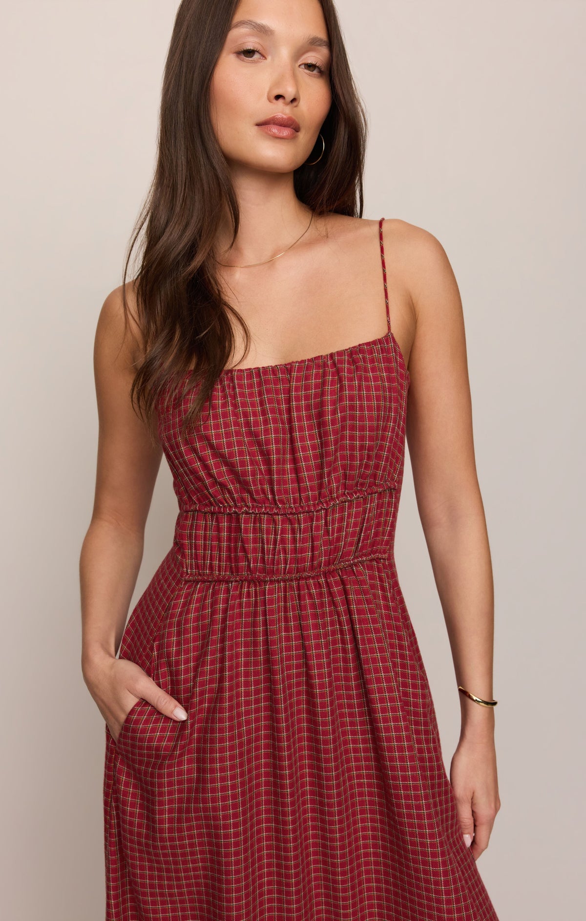 Evermore Plaid Flannel Midi Dress