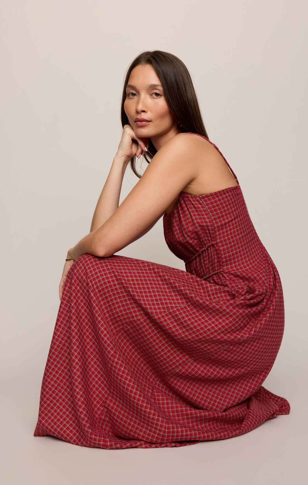 Evermore Plaid Flannel Midi Dress