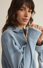 All Day Knit Denim Crop Whipstitch Jacket