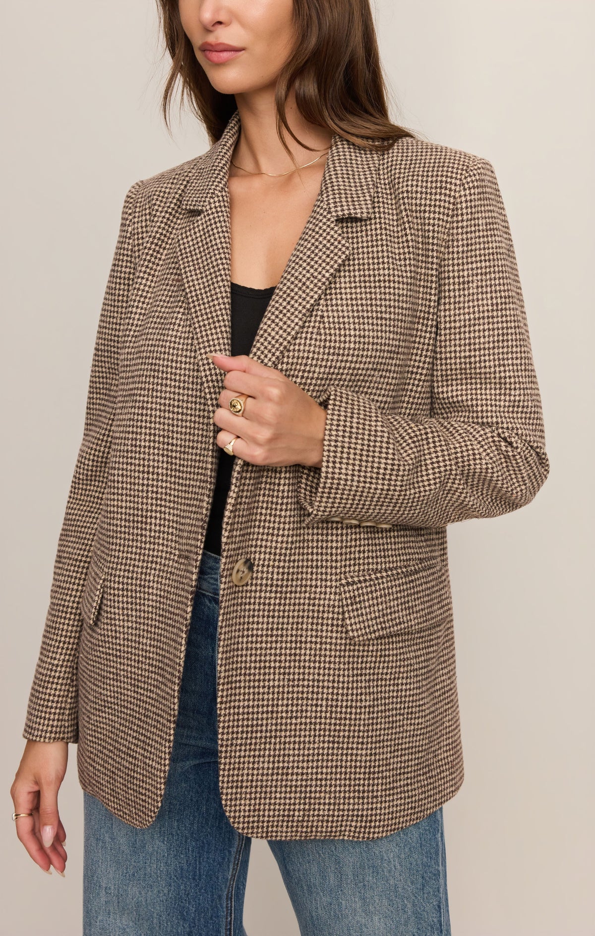 Evan Houndstooth Blazer