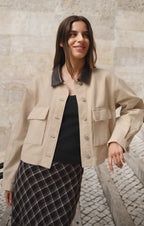 Rey Cropped Denim Chore Jacket