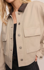 Rey Cropped Denim Chore Jacket