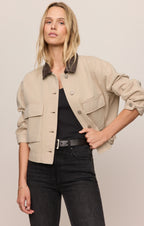 Rey Cropped Denim Chore Jacket