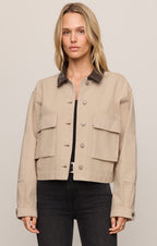 Rey Cropped Denim Chore Jacket