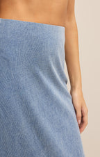 Gail Jersey Denim Midi Skirt