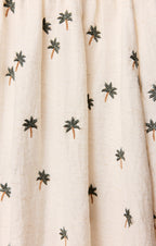 Palm Linen Midi Skirt