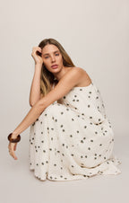 Palm Linen Midi Skirt