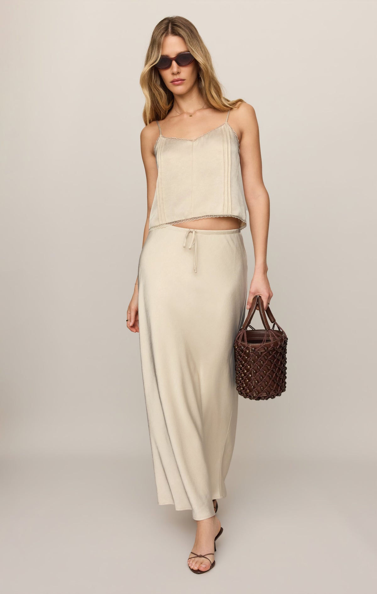 Viva Satin Midi Skirt