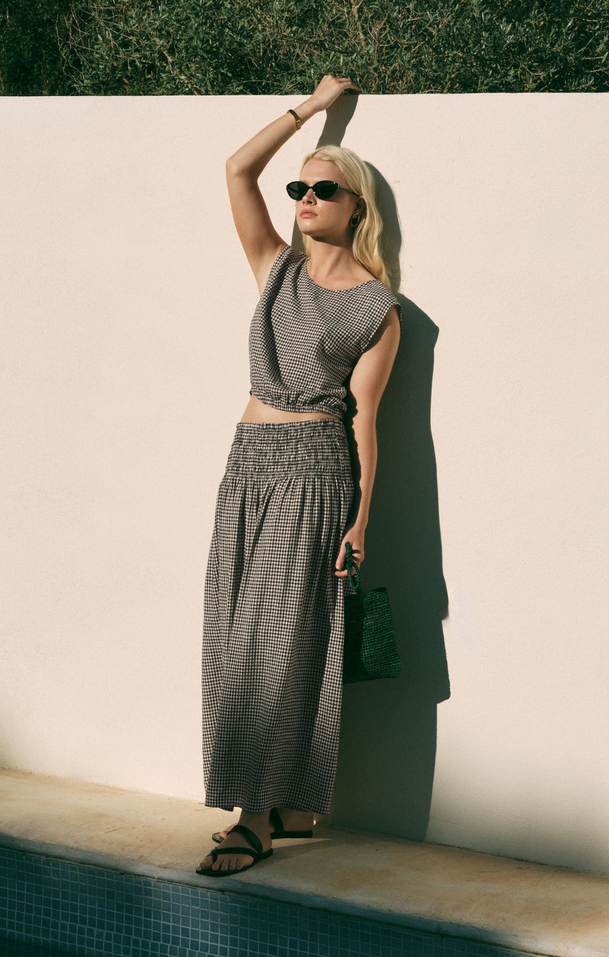 Brooke Gingham Linen Maxi Skirt