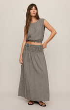 Brooke Gingham Linen Maxi Skirt