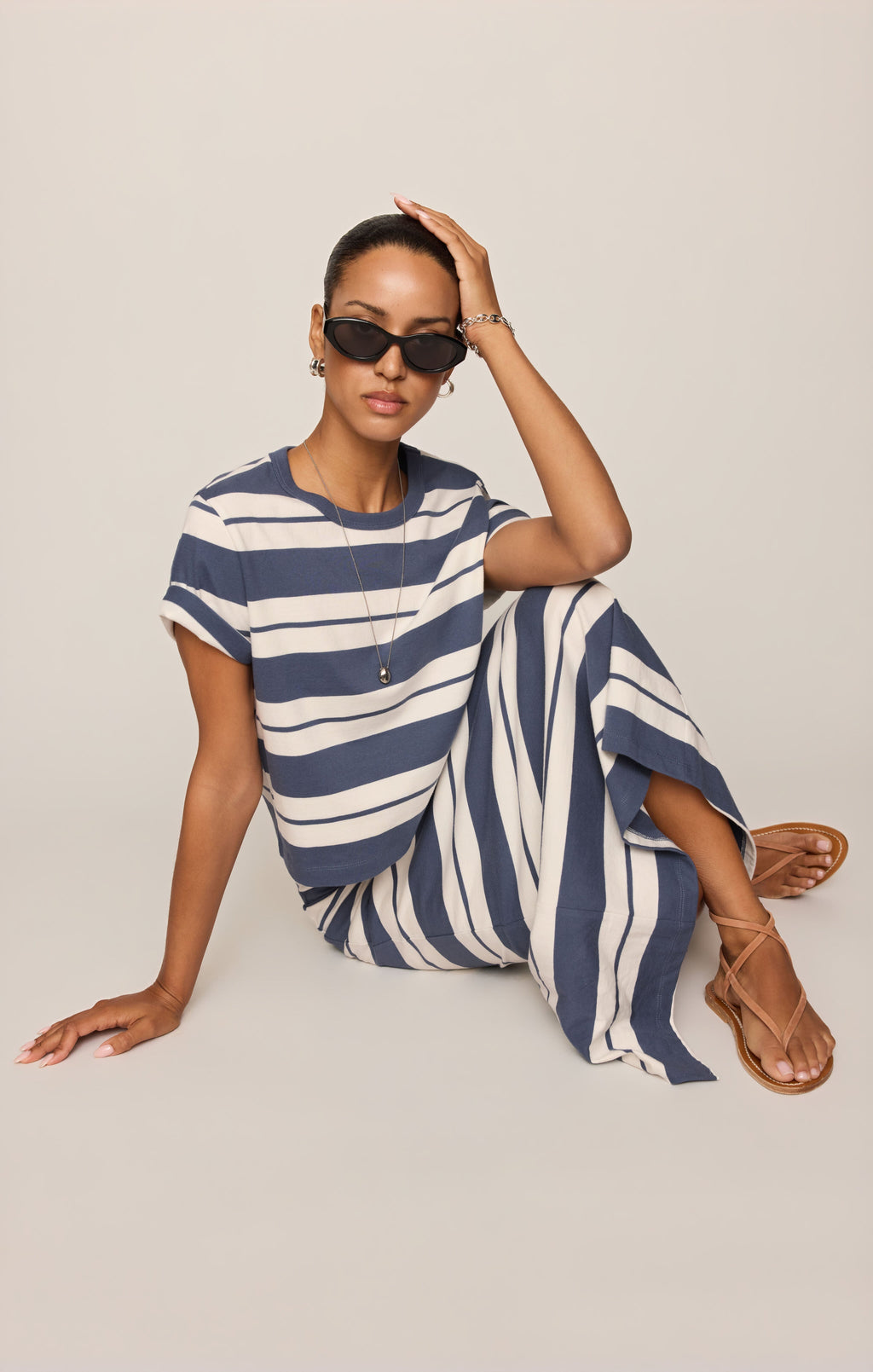 Gail Striped Midi Skirt