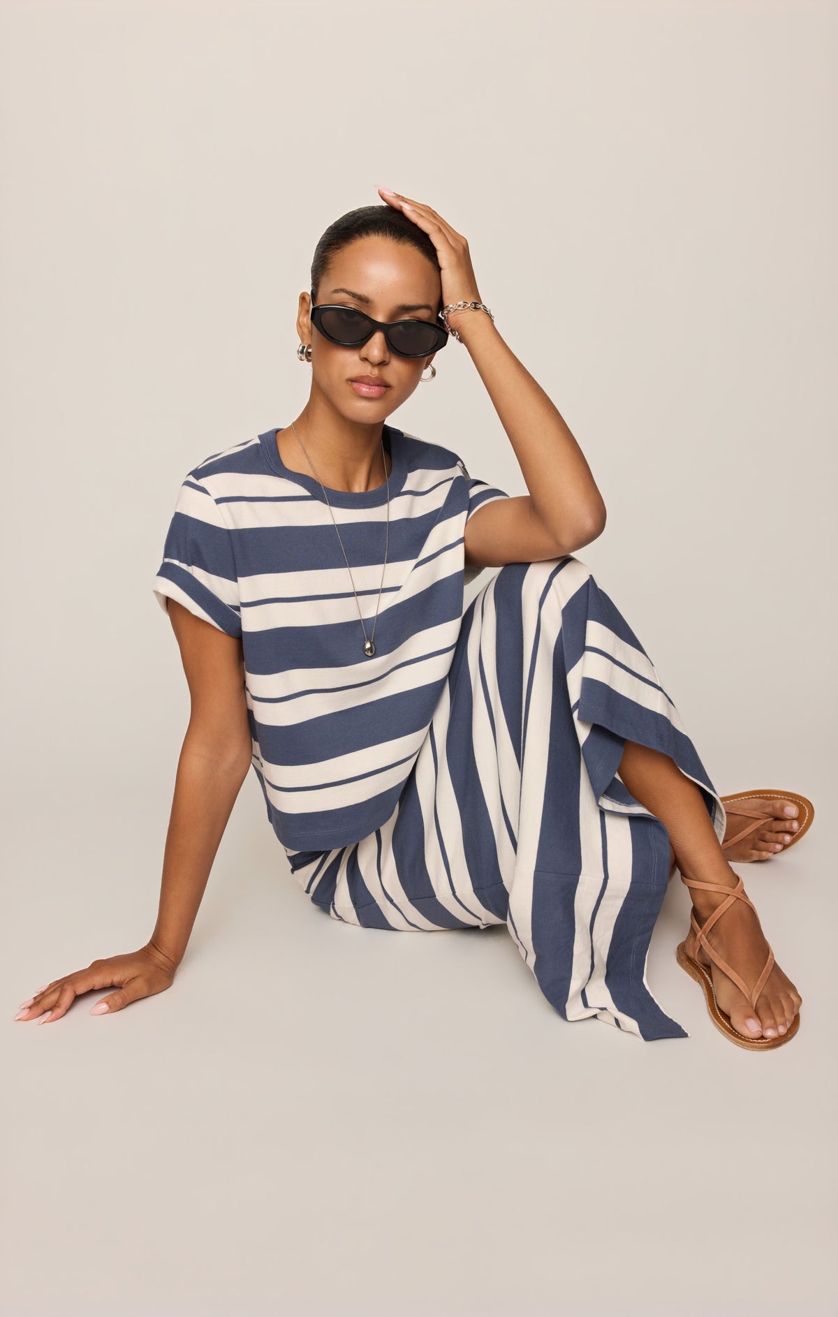 Gail Striped Midi Skirt