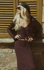 Eda Polka Dot Mesh Midi Skirt